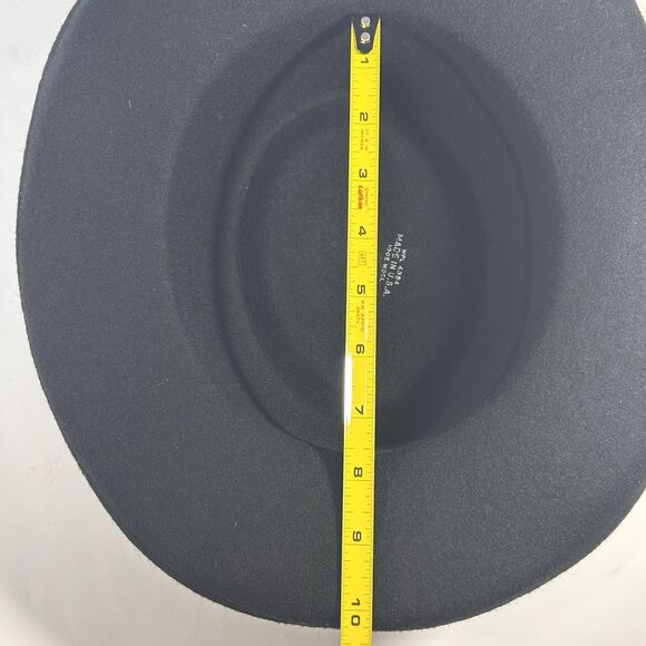 VTG USA Made Wool Fedora Hat Black Southwest Tribal Aztec Banded One Size Unisex - Picture 10 of 12